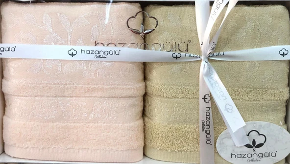 Royam Hazangülü %100 Pamuklu Jakarlı 2 Li El Yüz Havlusu Seti 50 x 90 - Resim 4