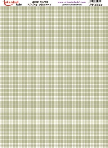 Pirinç Dekopaj Kağıdı 30x42cm PT-3095 Ekose ürün görseli