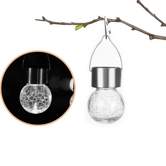 Kırık Cam Tasarımlı Güneş Enerjili Askılı Led Işık Dekor - Resim 2