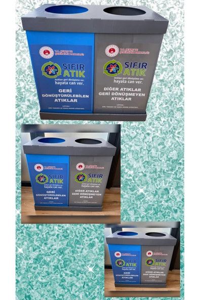 İzge PP SIFIR ATIK KUTUSU 2Lİ SET -3LÜ PAKET - 1