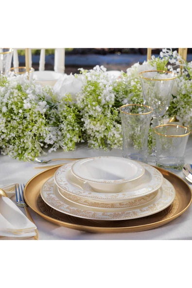Schafer Tılsım Bloomfest Yemek Takımı 60 Parça-Gold - Resim 8