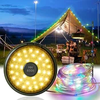 Şarjlı 10 Metre Ledli Şarj Göstergeli 8 Işık Modlu Hareketli Ve Flaşör Modlu Kamp Lambası Led Işık - 4