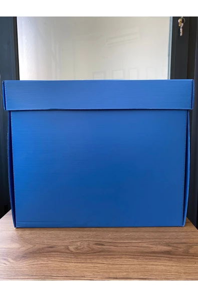 İzge İzge Klasör Arşivleme Dosyası Kapaklı Mavi 41 X 29 X 35 ( Oluklu Plastik) - 3