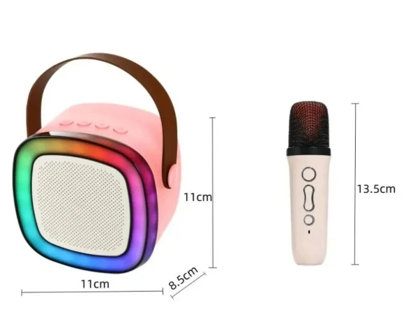 Taşınabilir Bluetooth Karaoke Hoparlör Kablosuz Mikrofon - Resim 2