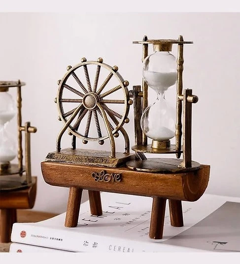 Dekoratif Dönme Dolap Kum Saati Nostaljik Hediyelik S-19 ürün görseli 1