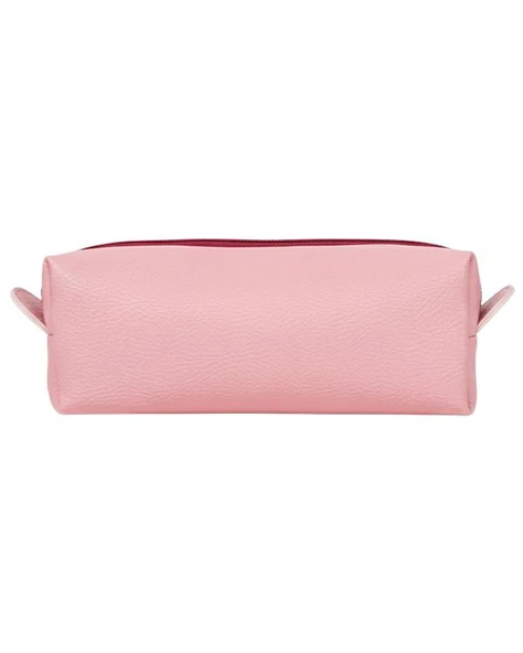 Yuga Tek Gözlü Suni Deri Kalem Çantası Pembe - Resim 2