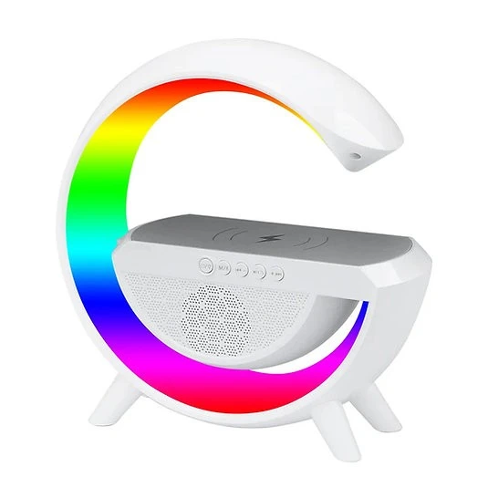 Bluetooth Hoparlörlü Kablosuz Şarj Özellikli Masa Lambası Gece Lambası - 2
