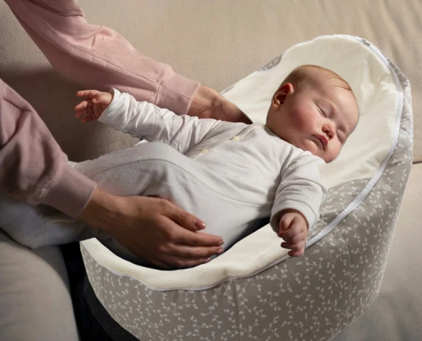 Babyjem Fasulye Yatak Gri Çiçek - 2