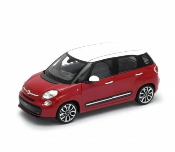 WELLY Koleksiyon 1 / 24 Ölçek Fiat 500L Kırmızı Model Metal Araba - Resim 5