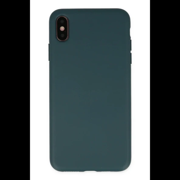 Joy Tekno iPhone XS Max Kılıf Nano içi Kadife Silikon - Koyu Yeşil