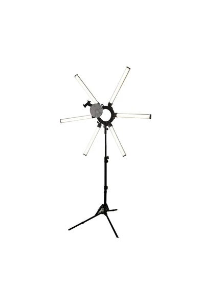 Katlanabilir 6 Kollu LED Stüdyo Işık  120 W Yüksek Parlaklık, 3200K 5600K Renk Ayarı, Tripod ve Taşıma Çantası 2.10 CM Tripod Ayak Canlı Yayın Işığı - 2
