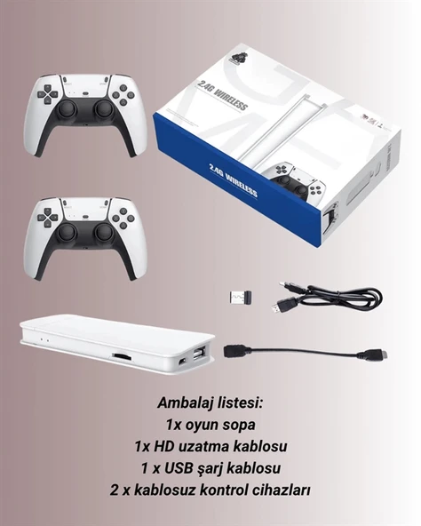 M15 Retro Konsol – 20.000 Oyunlu, Çift Gamepadli, 4K HDMI - Resim 5