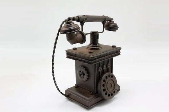 Dekoratif Metal Telefon - Resim 2
