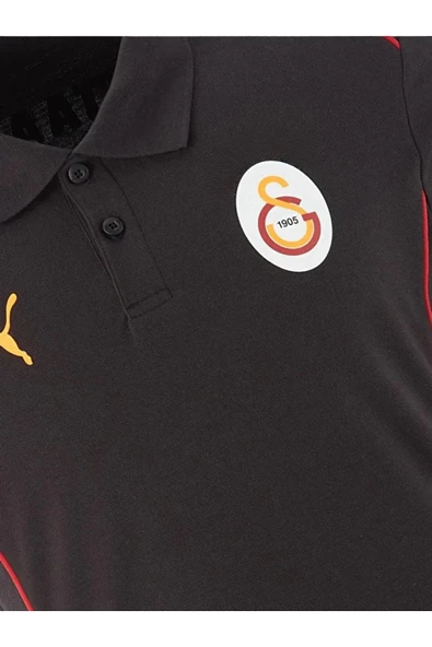 Galatasaray Orijinal Lisanslı A-Takım  Lazer Kutulu Polo Yaka Siyah T-Shirt - Resim 3