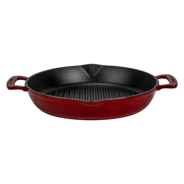 Lava Döküm Yuvarlak Izgara Tavası Döküm Demir Yekpare Çift Kulplu Çap(Ø)32cm.-Bordo ürün görseli