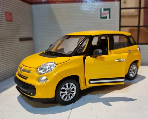 WELLY Koleksiyon 1 / 24 Ölçek Fiat 500L Sarı Model Metal Araba