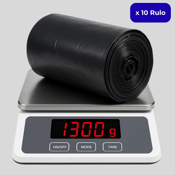 Mulpex Jumbo Boy Siyah Çöp Torbası 80x110 cm – 10 Rulo (13 kg ±%2) Dayanıklı ve Kalın, Ağır Hizmet Geri Dönüşüm ürün görseli 1