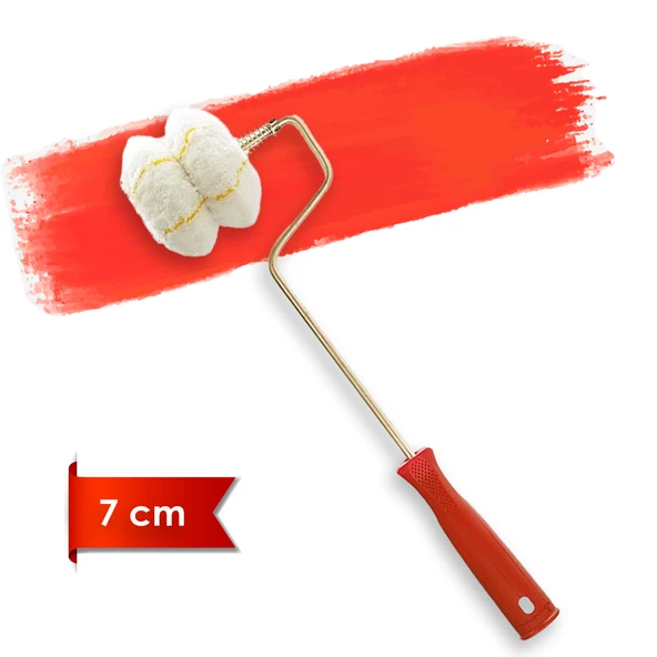 Dekor-1088 Eksport 8 cm Çap 14 mm Tüylü Yaylı Saplı Boru Boyama Rulosu 7 cm ürün görseli