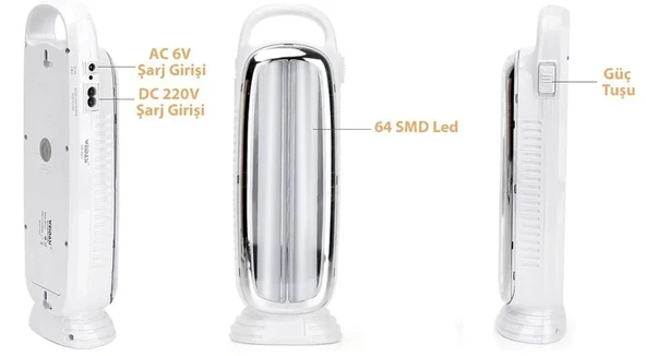 Jf-883 Şarjlı Işıldak 64 Smd Ledli - 2