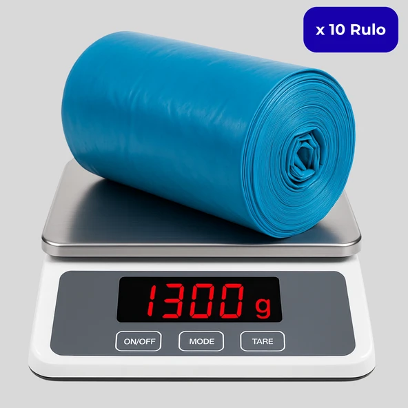 Mulpex Jumbo Boy Mavi Çöp Torbası 80x110 cm – 10 Rulo (13 kg ±%2) Dayanıklı ve Kalın, Ağır Hizmet Geri Dönüşüm ürün görseli 1