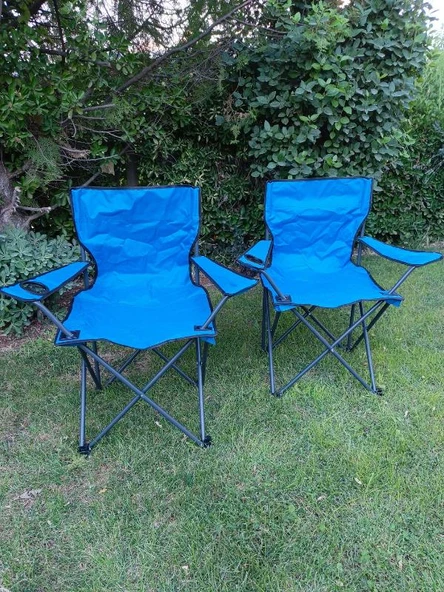 Mandella Rejisör Kamp Sandalyesi Piknik, Plaj, Balıkçı,Bahçe,Balkon Sandalyesi Mavi (1 Adet) - Resim 5