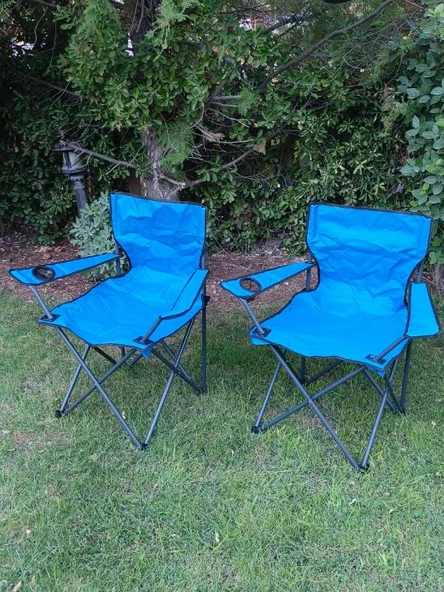 Mandella Rejisör Kamp Sandalyesi Piknik, Plaj, Balıkçı,Bahçe,Balkon Sandalyesi Mavi (1 Adet) - Resim 4