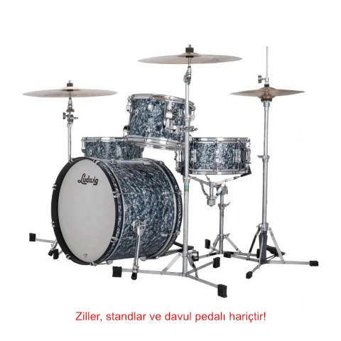 Ludwig Neusonic Downbeat Steel Blue Pearl Davul Shell Set - Resim 5