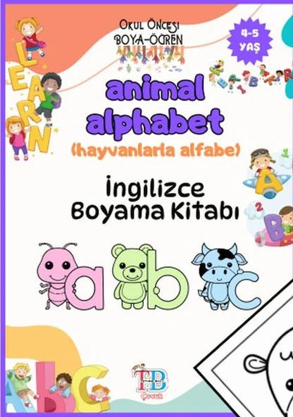 Animal Alphabet (Hayvanlarla Alfabe) Boyama Kitabı ürün görseli