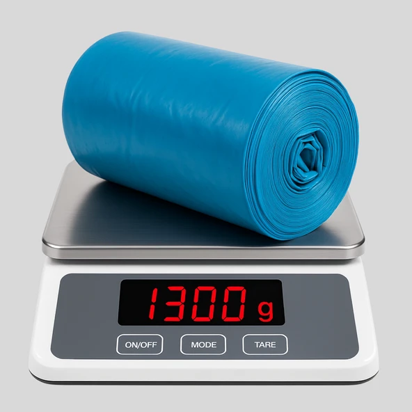 Mulpex Jumbo Boy Mavi Çöp Torbası 80x110 cm – 1 Rulo (1300 g ±%2) Dayanıklı ve Kalın, Ağır Hizmet Geri Dönüşüm ürün görseli 1