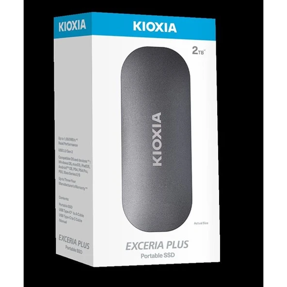 <![CDATA[KIOXIA 2TB EXCERIA PLUS BK-LXD10S002TG8 SSD HARİCİ DİSK]]> - 3