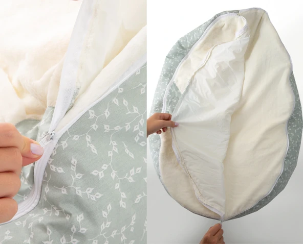 Babyjem Fasulye Yatak Mint Çiçek - 4