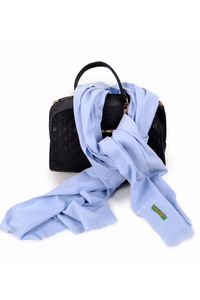 Elegansa Omuz Atkısı Kaşmir Dokulu Şıklık Ve Sıcaklık Bir Arada - Lüks, Yumuşak Ve Trendy! Bebe Mavi - 3
