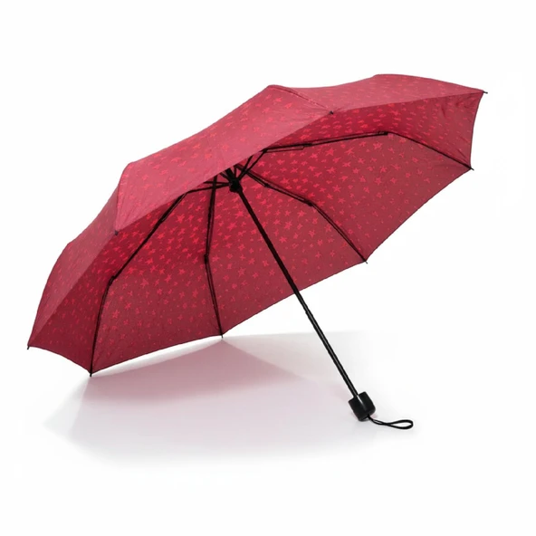 CCL Manuel Kısa 8 Telli Pongee Kumaş Desenli Şemsiye (103G-4) GKH - Resim 3