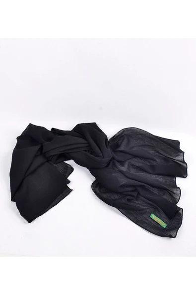 Krınkıl Şal, Özel Hediye Kutulu, Nefes Alan, Esnek Ve Kolay Şekil Hafif Tasarım Siyah