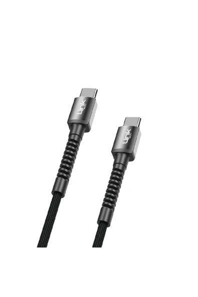 K597 Type-C to Type-C 60W 3mt Örgü Metal Başlı Şarj Kablosu