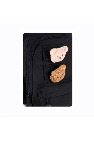 DODOMAR Young Iki Ayıcık Maskotlu Okul Çantası Sırt Çantası Lise Çantası Günlük Çanta Spor Çantası 51666 S - 2