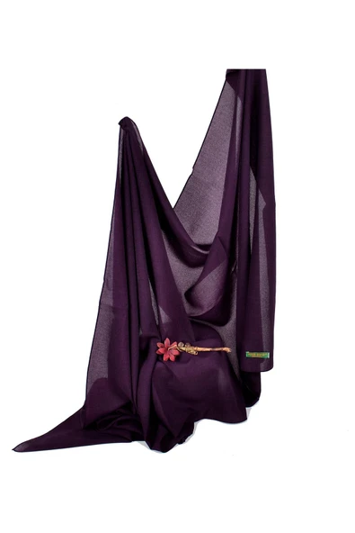 Denım Şal - Özel Hediye Kutulu, Pastel Renk, Kolay Şekil Alan, Şık Ve Zarif Görünüm Mürdüm - 2