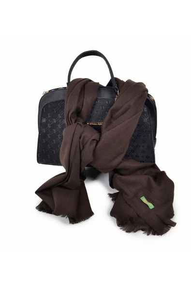 Elegansa Omuz Atkısı Kaşmir Dokulu Şıklık Ve Sıcaklık Bir Arada - Lüks, Yumuşak Ve Trendy! Kahve - 3