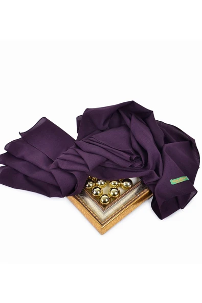 Denım Şal - Özel Hediye Kutulu, Pastel Renk, Kolay Şekil Alan, Şık Ve Zarif Görünüm Mürdüm - 3