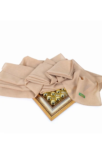 Denım Şal - Özel Hediye Kutulu, Pastel Renk, Kolay Şekil Alan, Şık Ve Zarif Görünüm Altın - 3