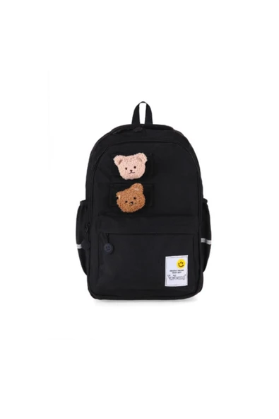 DODOMAR Young Iki Ayıcık Maskotlu Okul Çantası Sırt Çantası Lise Çantası Günlük Çanta Spor Çantası 51666 S
