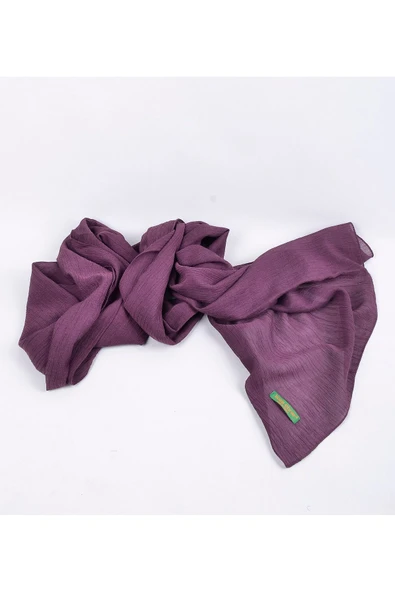 Krınkıl Şal, Özel Hediye Kutulu, Nefes Alan, Esnek Ve Kolay Şekil Hafif Tasarım Koyu Mor - 2