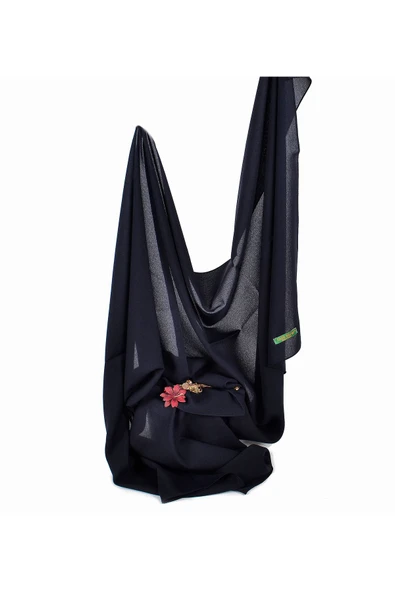 Denım Şal - Özel Hediye Kutulu, Pastel Renk, Kolay Şekil Alan, Şık Ve Zarif Görünüm Lacivert - 2