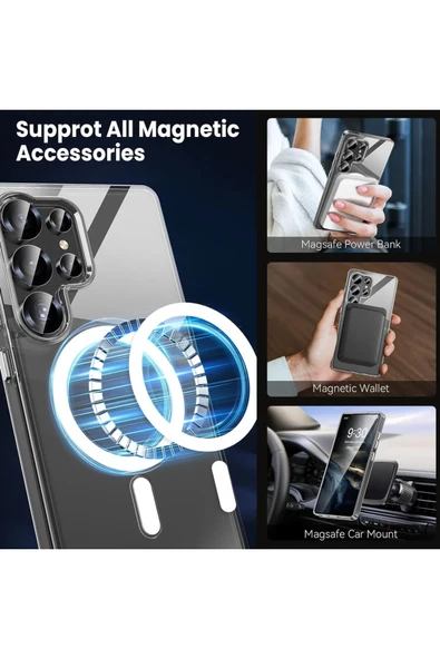 Xiaomi Redmi 13 Sararmaz Pleksi Ultra Ince Magsafe Manyetik Destekli Premium Kılıf - 3