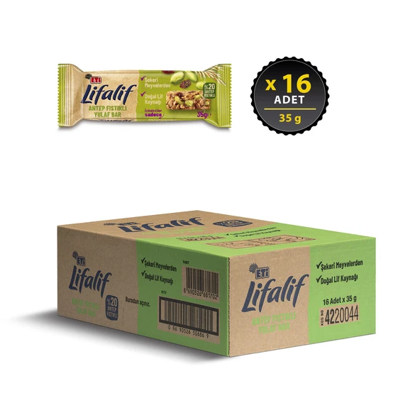 Lifalif Antep Fıstıklı Yulaf Bar 35 g x 16 Adet - 2