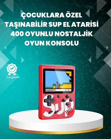 Şarjlı Taşınabilir El Oyun Konsolu 400 Oyun - 1