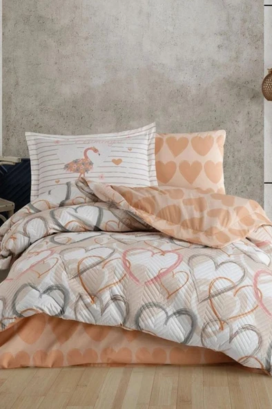 Diana Tek Kişilik Poplin Nevresim Takımı Kahve - 1