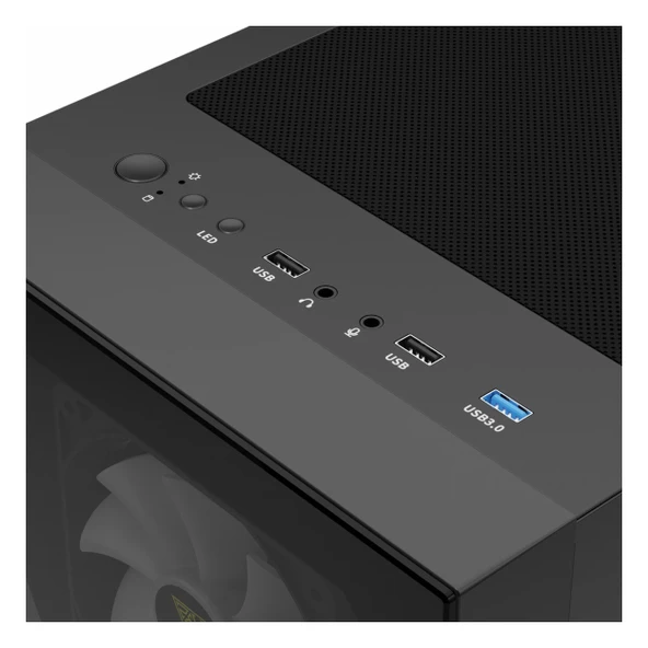 Gamdias Talos E2 Elite 850W 80+ Bronz USB 3.2 ARGB ATX Mid Tower Siyah Kasa - Resim 5