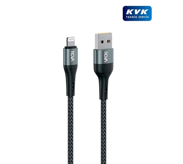 Rova KB214 Lightning Usb 2.4A Hızlı Şarj Data Kablosu 1.2M - Siyah