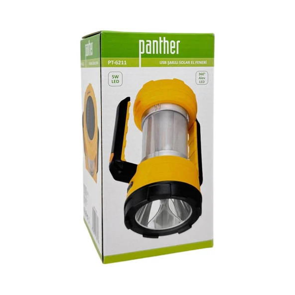 Panther 600 Lümen USB Şarjlı Solar Kamp Lambası PT-6211 - 5